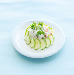 salad with avocado and cucumber