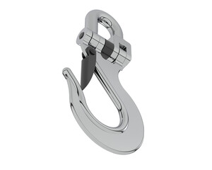 Crane hook on transparent background. 3d rendering - illustration