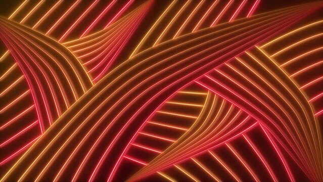 Red and Yellow Neon Lines Background Flashing Lines Loop Abstract Background Wallpaper
