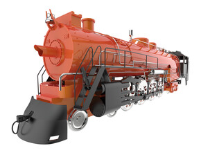 Naklejka premium Locomotive on transparent background. 3d rendering - illustration