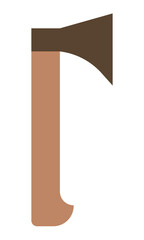 Axe is isolated on a white background. A tool for use in everyday life and on a hike.