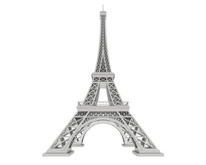 Fototapeta na wymiar Eiffel tower on transparent background. 3d rendering - illustration