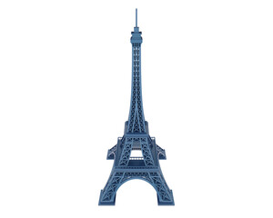 Eiffel tower on transparent background. 3d rendering - illustration
