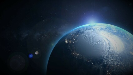 Fototapeta na wymiar hurricane seen from space 3d illustration