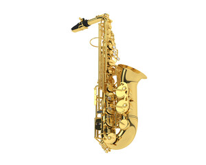 Saxophone on transparent background. 3d rendering - illustration