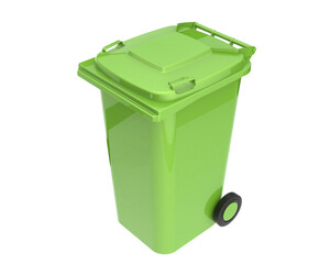Garbage bin on transparent background. 3d rendering - illustration