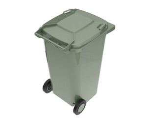 Garbage bin on transparent background. 3d rendering - illustration