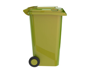 Garbage bin on transparent background. 3d rendering - illustration