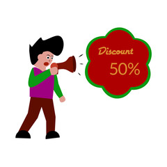 50% discount promotion vector illustration