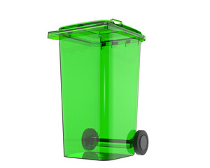 Garbage bin on transparent background. 3d rendering - illustration