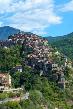 Italy. Liguria. The perched village of Apricale in Val Nervia (Imperia, Liguria, Italy)