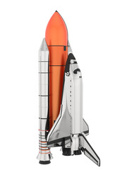 Space shuttle on transparent background. 3d rendering - illustration