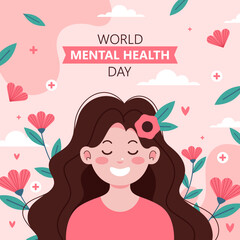 World mental health day illustration