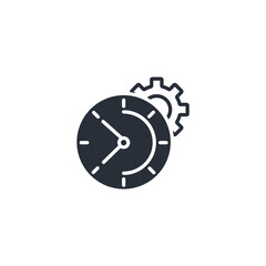 time management thin line icons. Vector illustration isolated on white. Editable stroke.