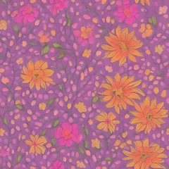 Zelfklevend Fotobehang Seamless flowers, tile, tiling, © LikotoArtworks
