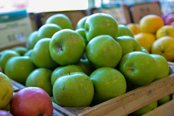 close up of green apples