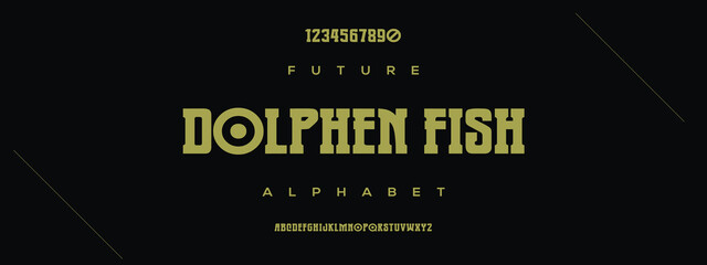 DOLPHEN FISH new minimal tech Letter Alphabet Fonts Logo design and Luxury vector typeface design. Great artwork.