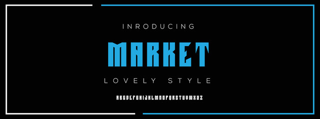 MARKET new minimal tech Letter Alphabet Fonts Logo design and Luxury vector typeface design. Great artwork.