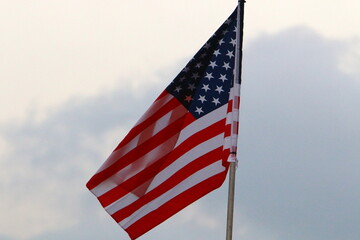 Flag in a city park on the Mediterranean coast in Israel.