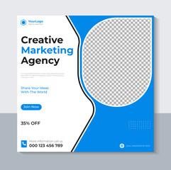 Creative Social Media Post Template, Corporate Social Media Banner Design, Marketing, Business, Web Banner, Sale, Vector Illustration