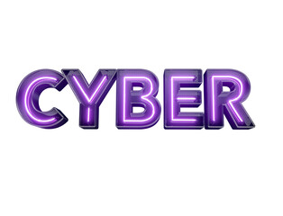 Label Cyber Neon in 3d render 