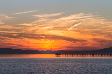 Naklejka na ściany i meble sunset at San Leandro Marine California 