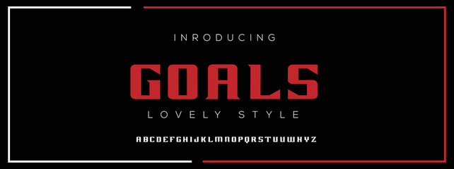 GOALS Modern Minimal Tech font style. Tech letter typeface. Luxury Vector Logo illustration.