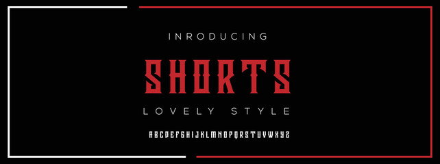 SHORTS Minimal urban font. Typography with dot regular and number. minimalist style fonts set. vector illustration