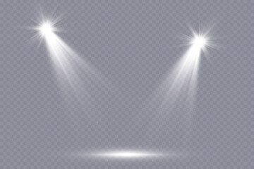 Vector Spotlights. Scene. Light Effects.