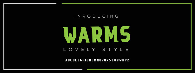 WARMS Minimal urban font. Typography with dot regular and number. minimalist style fonts set. vector illustration