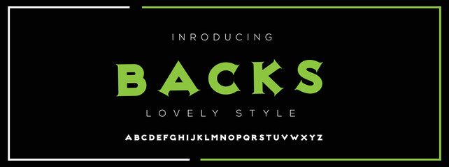 BACKS  Elegant alphabet letters font and number. Classic Lettering Minimal Fashion Designs. Typography modern serif fonts decorative vintage design concept. vector illustration