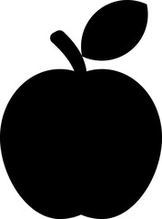Apple, vector. Black apple icon on a white background.