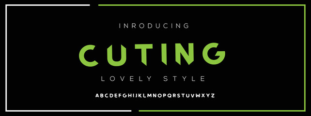 CUTING  Elegant alphabet letters font and number. Classic Lettering Minimal Fashion Designs. Typography modern serif fonts decorative vintage design concept. vector illustration