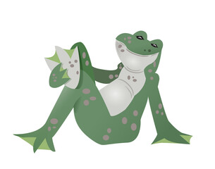 Sitting smiling frog