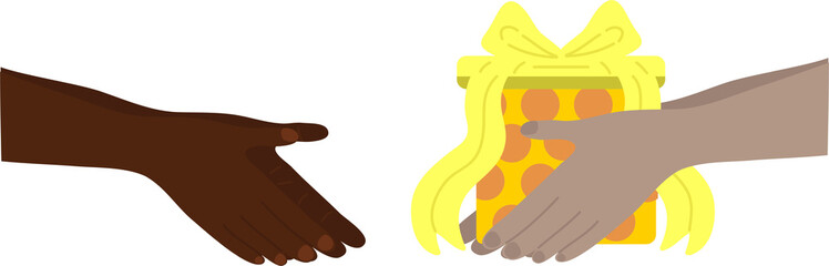 Christmas ornaments. wrapping paper. Christmas print supplies. Merry Christmas Party People Celebrating Christmas Flat Illustration