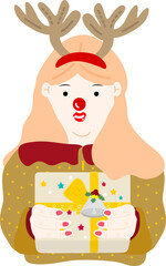 Christmas ornaments. wrapping paper. Christmas print supplies. Merry Christmas Party People Celebrating Christmas Flat Illustration