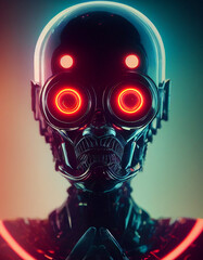 Naklejka premium 3D Metaverse Robots Illustration