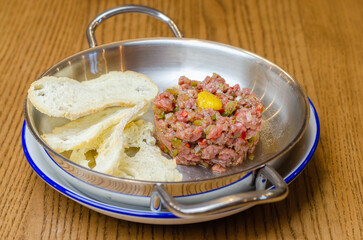 liver pate and bread in a plate