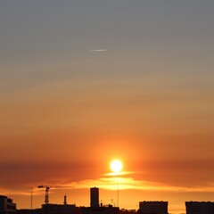 sunset over the city in Lisbon 
