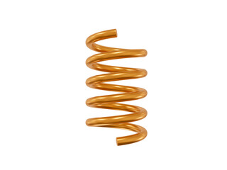 3d gold shape spiral. Metal simple figure for your design on isolated background. 3d rendering illustration.