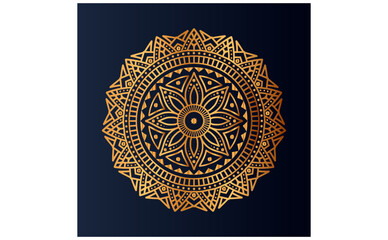 Luxury gold floral mandala arabesque pattern for print, poster, cover, brochure, flyer, Oriental style ornamental round lace ornament