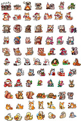 Assorted Pixel Art of Cute Animals - Celebrating Seasons and Holidays and Eating Snacks, 75+ Illustrations