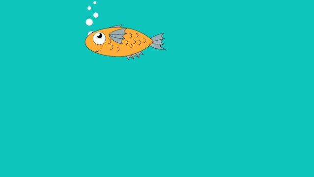 simple animation with yellow fishes