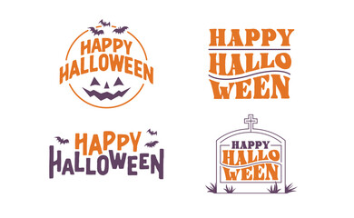 Happy Halloween lettering. Holiday lettering for banner, poster, greeting card or party invitation. Vector illustration.