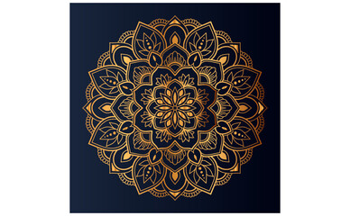 Luxury gold floral mandala arabesque pattern for print, poster, cover, brochure, flyer, Oriental style ornamental round lace ornament