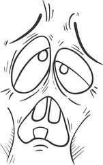 Anxiety hand draw cartoon expression