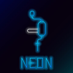 Glowing neon line Hand drill icon isolated on black background. Colorful outline concept. Vector