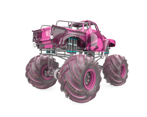 mega truck in white background on nice botom rear view © DM7
