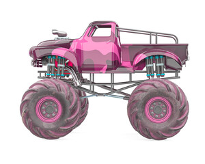 mega truck in white background on side view © DM7