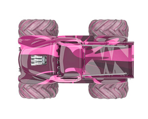 mega truck in white background on top view © DM7